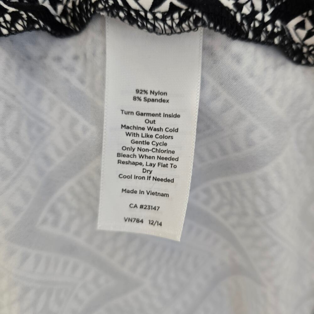 Talbots Black White Zigzag Geometric Print Faux Wrap Dress Size Medium Petite - Picture 5 of 6